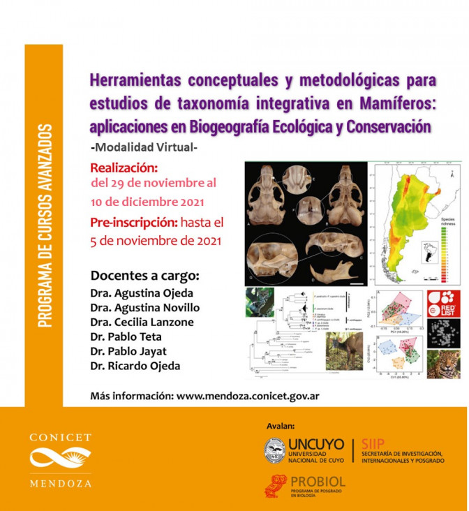 imagen HERRAMIENTAS CONCEPTUALES Y METODOLOGICAS PARA ESTUDIO DE TAXONOMIA INTEGRATIVA EN MAMIFEROS:  APLICACIONES EN BIOGEOGRAFIA ECOLOGICA Y CONSERVACION